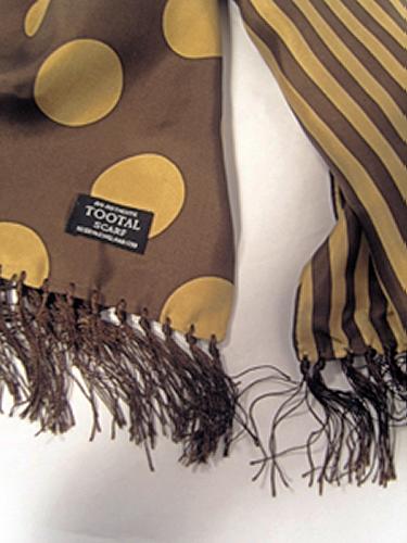 TOOTAL SCARF - Brown Penny Dot Stripe